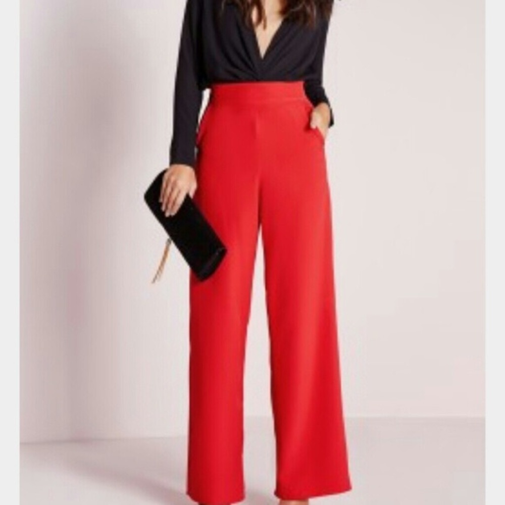 Women’s Wide Leg Pants Red